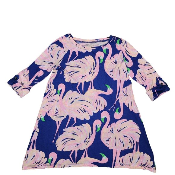 Lilly Pulitzer Mini Edna Dress Gimme Some Leg Small flamingo Print size S 4/5 - Picture 2 of 7